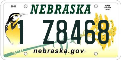 NE license plate 1Z8468