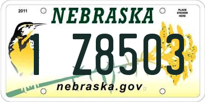 NE license plate 1Z8503
