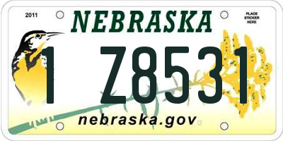 NE license plate 1Z8531