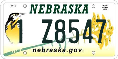 NE license plate 1Z8547