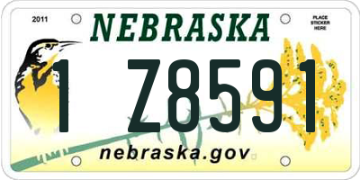 NE license plate 1Z8591