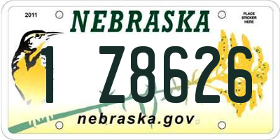 NE license plate 1Z8626