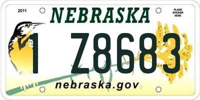 NE license plate 1Z8683