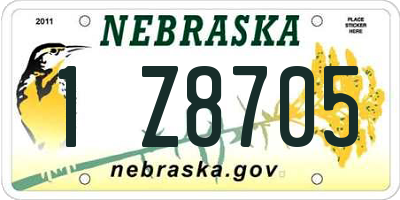 NE license plate 1Z8705