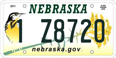 NE license plate 1Z8720