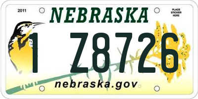 NE license plate 1Z8726