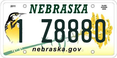 NE license plate 1Z8880