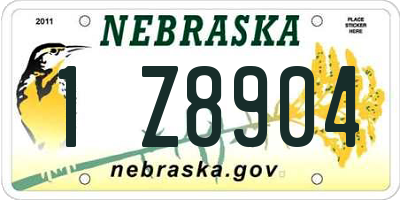 NE license plate 1Z8904