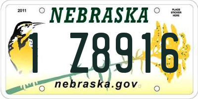 NE license plate 1Z8916