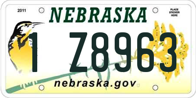 NE license plate 1Z8963