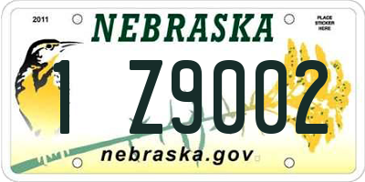NE license plate 1Z9002