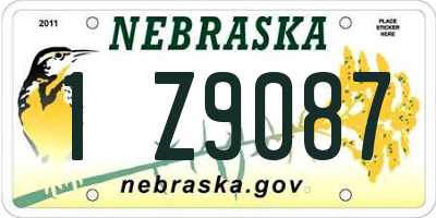 NE license plate 1Z9087