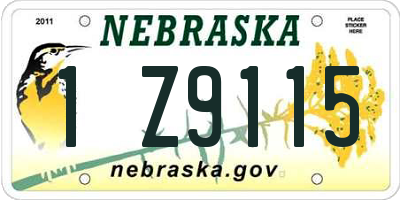 NE license plate 1Z9115