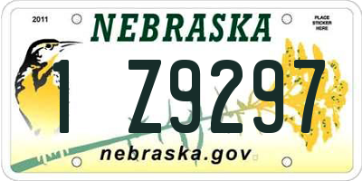 NE license plate 1Z9297