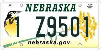 NE license plate 1Z9501