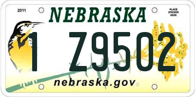 NE license plate 1Z9502