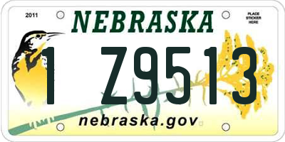 NE license plate 1Z9513