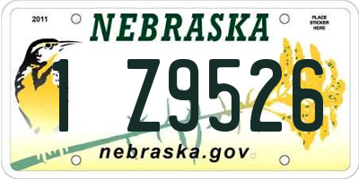 NE license plate 1Z9526