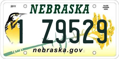 NE license plate 1Z9529