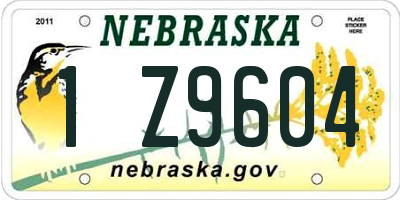 NE license plate 1Z9604
