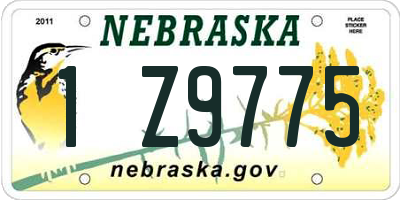 NE license plate 1Z9775