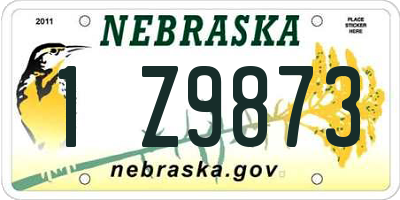 NE license plate 1Z9873
