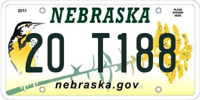 NE license plate 20T188