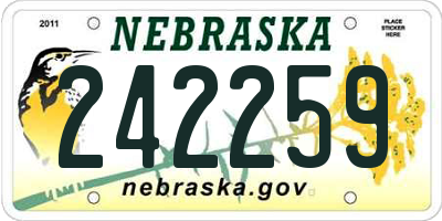 NE license plate 242259