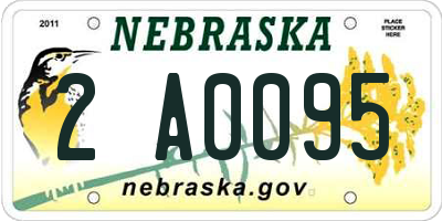 NE license plate 2A0095