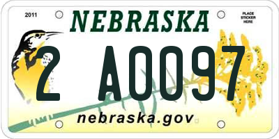 NE license plate 2A0097