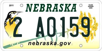 NE license plate 2A0159