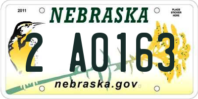 NE license plate 2A0163