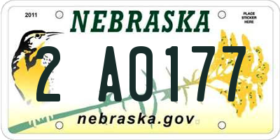 NE license plate 2A0177