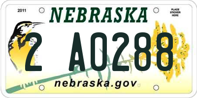 NE license plate 2A0288