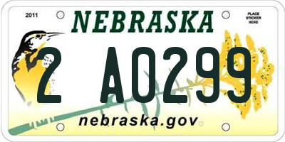 NE license plate 2A0299