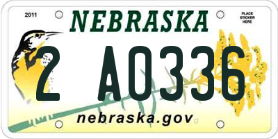 NE license plate 2A0336