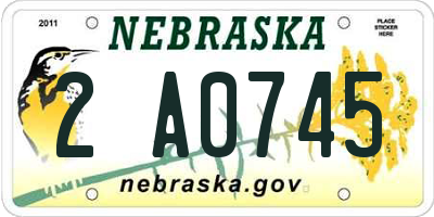 NE license plate 2A0745