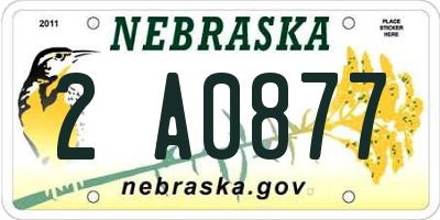 NE license plate 2A0877