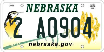 NE license plate 2A0904