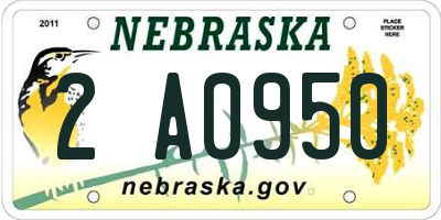 NE license plate 2A0950