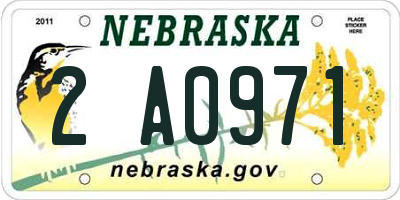 NE license plate 2A0971