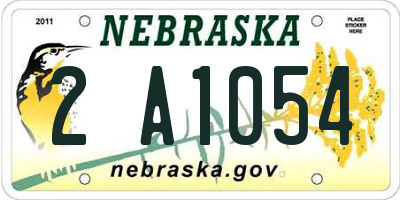 NE license plate 2A1054