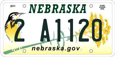 NE license plate 2A1120