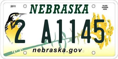 NE license plate 2A1145