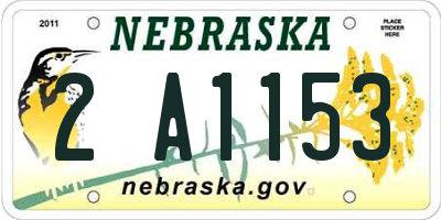 NE license plate 2A1153