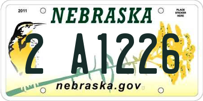 NE license plate 2A1226