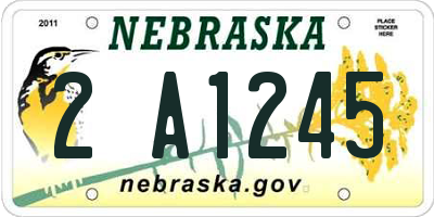 NE license plate 2A1245