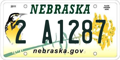 NE license plate 2A1287