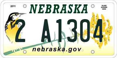NE license plate 2A1304