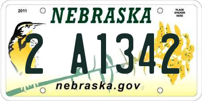 NE license plate 2A1342
